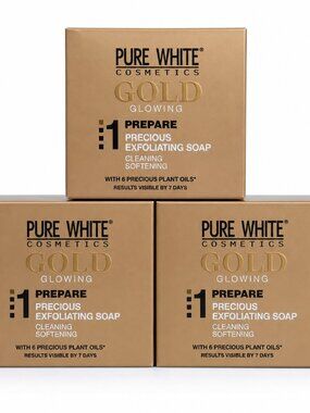 Pure White Gold Precious Exfoliating Soap Set of 3